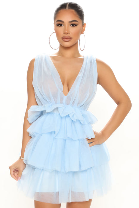 Flirty ☀ Cute Tulle Mini Dress - Light ...